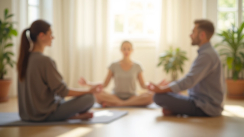 Groupe de professionnels dans un environnement de mindfulness et de méditation guidée