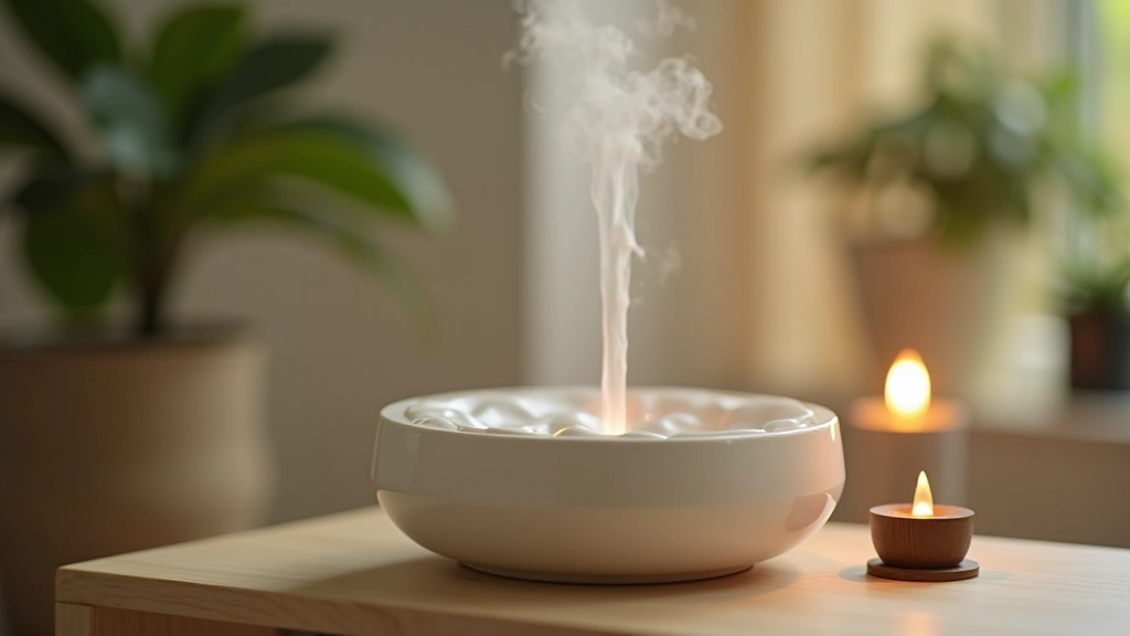 Fontaine d'eau d'intérieur et diffuseur d'arômes, ambiance zen avec bruit blanc apaisant, décoration apaisante